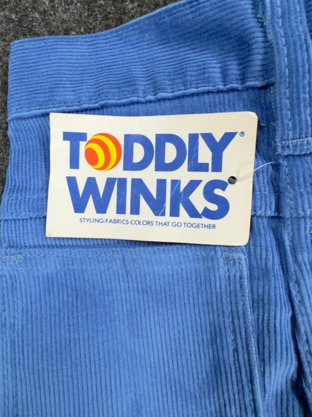 Toddy Winks Corduroy Pants Girls 4 Blue Cotton Blend Slim Vintage Deadstock NWT